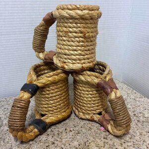 Rope Bottle and Can Holder Set of 3